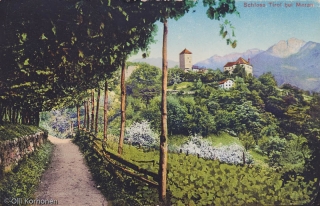 Vanha postikortti,  Merano, Italia v. 1922.