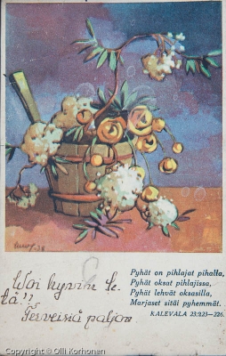 Vanha Martta Wendelin-postikortti, v.1940.