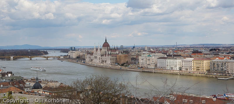 Budapest, näkymä Gellertin vuoren sijaitsevalta linnoitukselta.