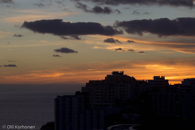Auringonlasku, Funchal, Madeira.