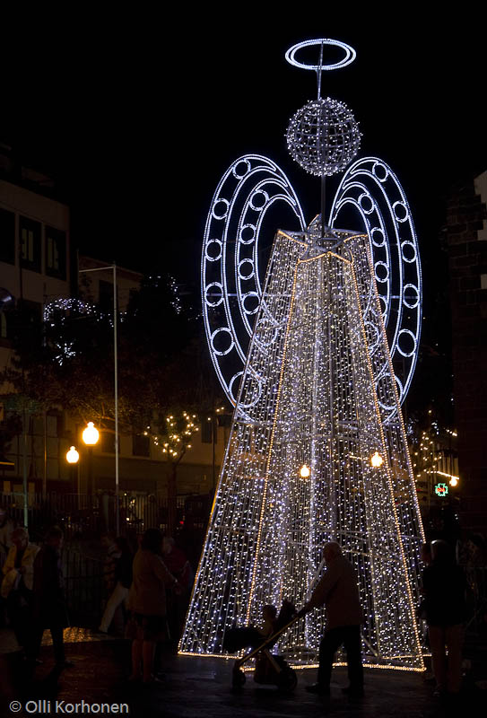 Enkeli, jouluvalot, Funchal, Madeira.