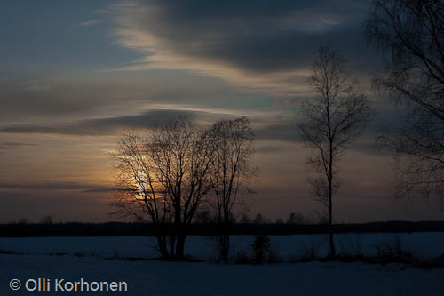 Maisema, auringonlasku