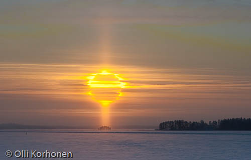 Kuva: Ufomainen haloilmiö Kallaveden yllä.